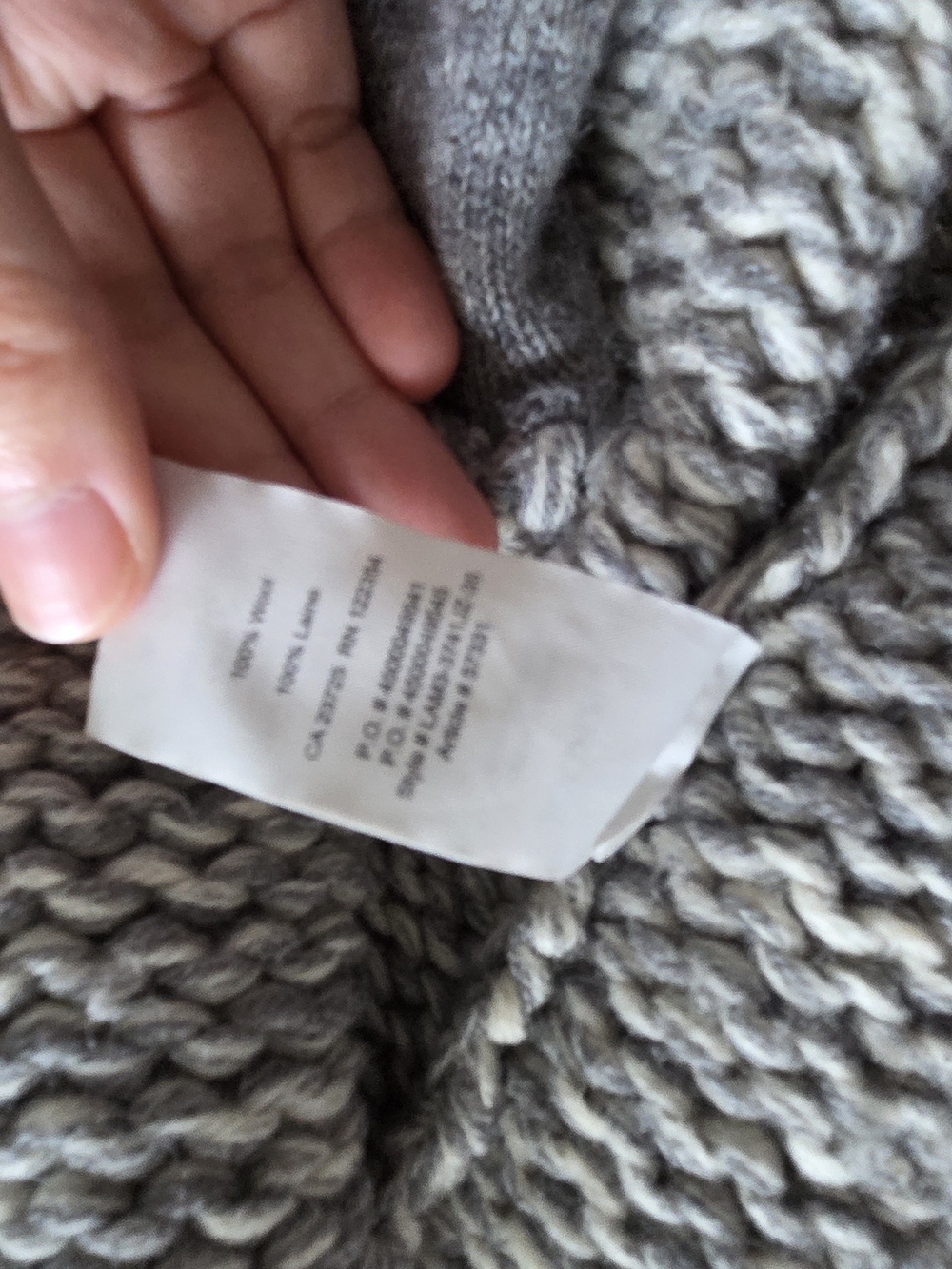 Aritzia Gray Marled Zip Cardigan with Red Intarsia - Picture 3 of 6